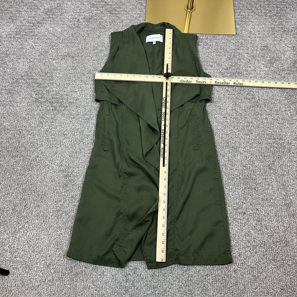 Cupcakes And Cashmere Vest Womens XS Green Open Front Capsule Casual - Picture 8 of 9